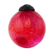 Handmade Red Textured Glass Christmas Ornament
