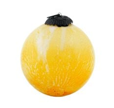 Yellow Vintage Round Glass Christmas Ornament