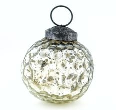 Antique Silver Handmade Mercury Glass Christmas Ornament