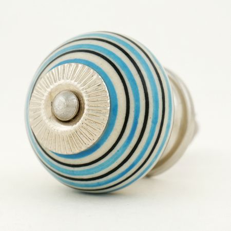 Turquoise Black Striped Knobs