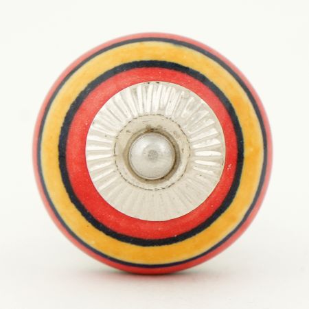 Orange Red Striped Knob