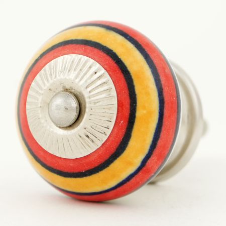 Orange Red Striped Knob