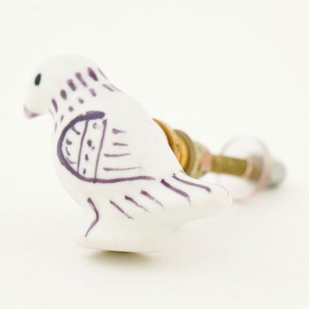 Purple Feather Bird Knob