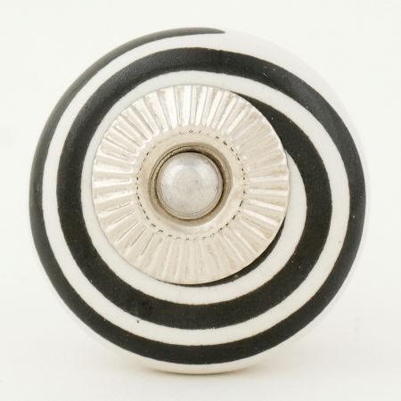 Black Pattern Flat Knob