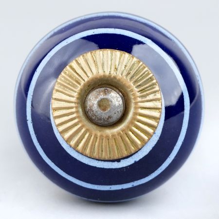 Navy Blue White Knob