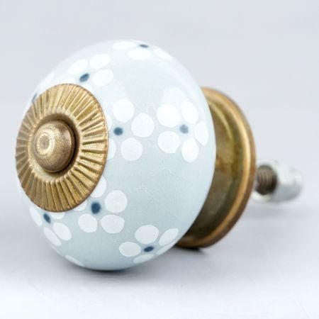 Sage Green Tiny Flower Ceramic Drawer Knob Online