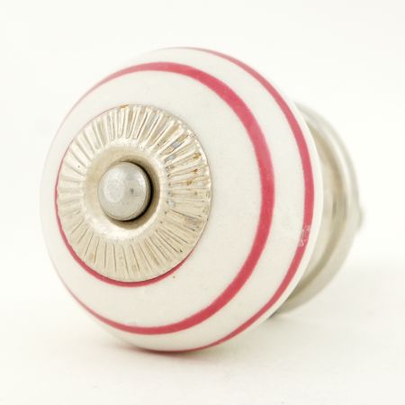White Knob Pink Striped