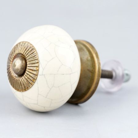 Cream Purple Crackle Wardrobe Knob