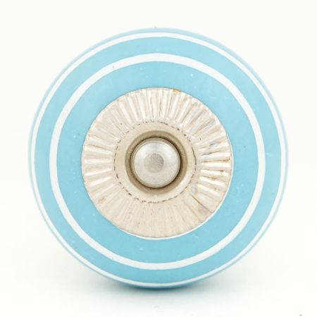 Turquoise Striped Small Ceramic Drawer Knobs Online