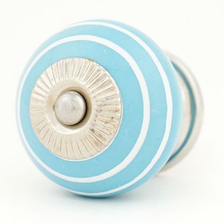 Turquoise Striped Small Ceramic Drawer Knobs Online
