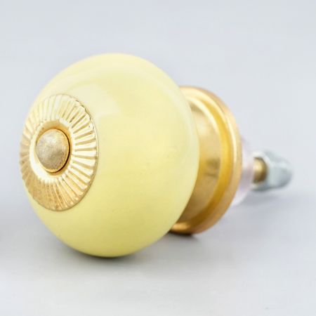 Solid Yellow Ceramic Knob