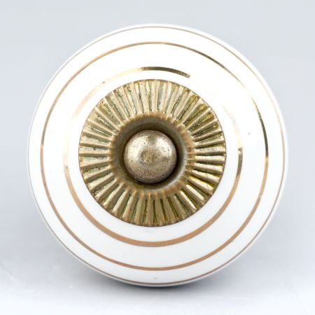White Golden Line Knob