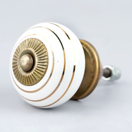 White Golden Line Knob