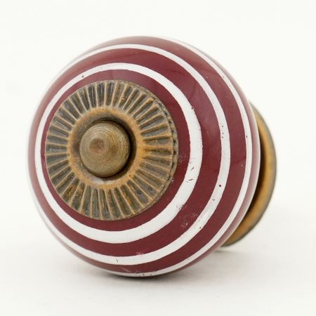 Cherry White Striped Knob