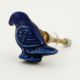 Navy Blue Ceramic Bird Dresser Knob
