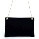 Black And White Ziptop Jacquard Cotton Clutch bag With Tassle