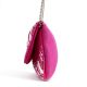 Pink Chevron Hand Beaded Clutch Bag with Gold Chain Strap