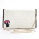 Blush Bloom Minimalist Beaded Clutch with Chain Strap