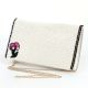 Blush Bloom Minimalist Beaded Clutch with Chain Strap
