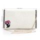 Blush Bloom Minimalist Beaded Clutch with Chain Strap