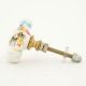 White Multicolored Feathered Bird Knob