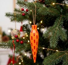 Handmade Wooden Orange Carrot Christmas Ornament