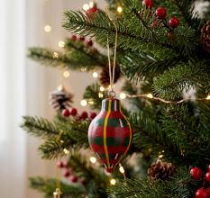 Handmade Wooden Christmas Teardrop Bauble Hanging Ornament
