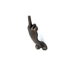 Handmade Rustic Cast Iron Middle Finger Wall Hook