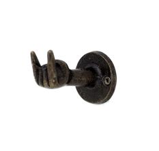 Antique Handmade Rustic Cast Iron Hand of Rock Wall Hook
