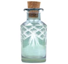 Light Green Handmade Decorative Glass Bottle with Natural Cork Stopper