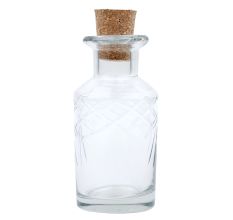 Clear Handmade Decorative Glass Bottle with Natural Cork Stopper