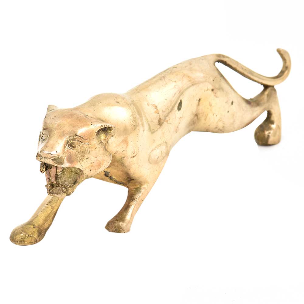 Solid Brass Jaguar Home Décor Statue