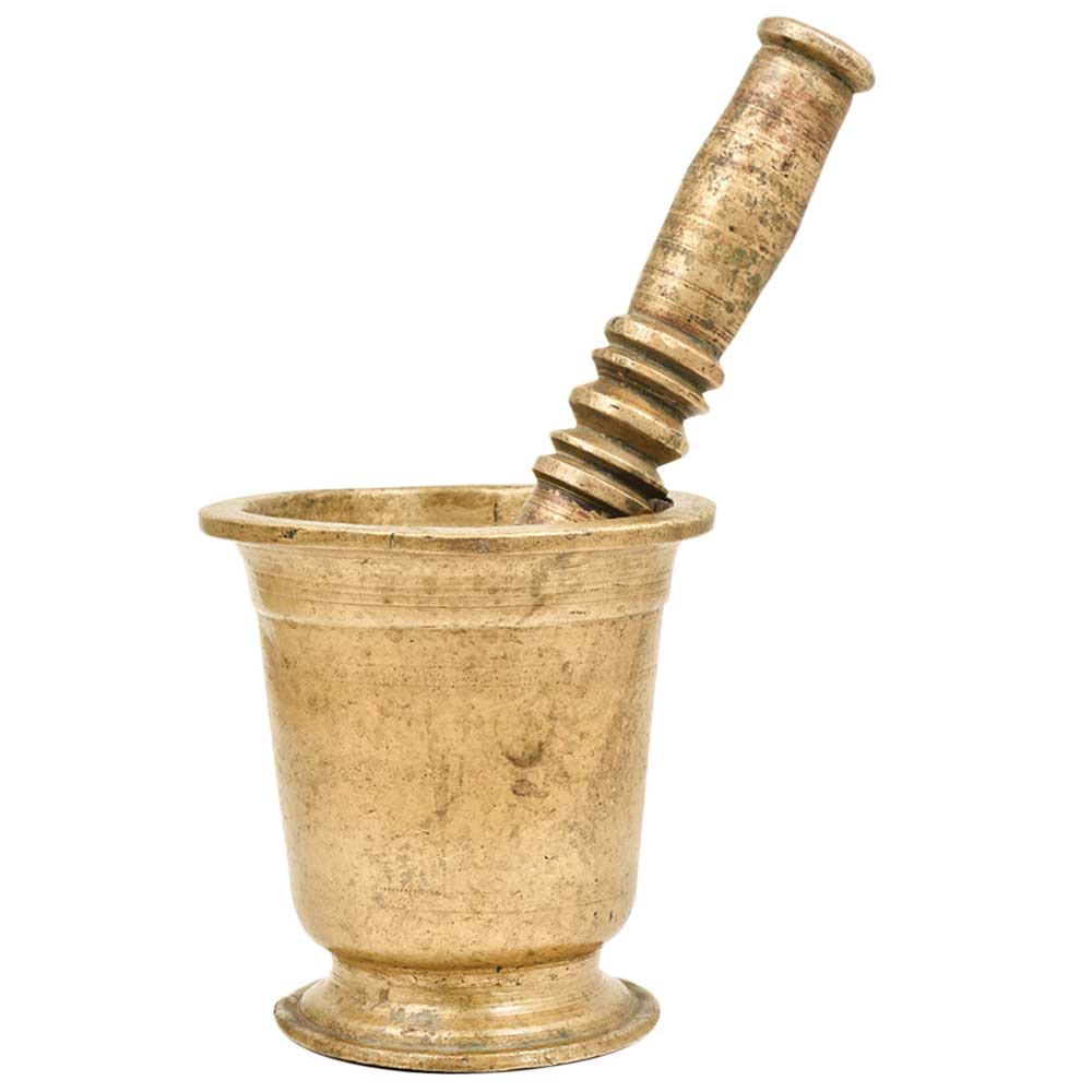 Handcrafted Solid Indian Kitchen Brass Mortar And Pestle Mixer