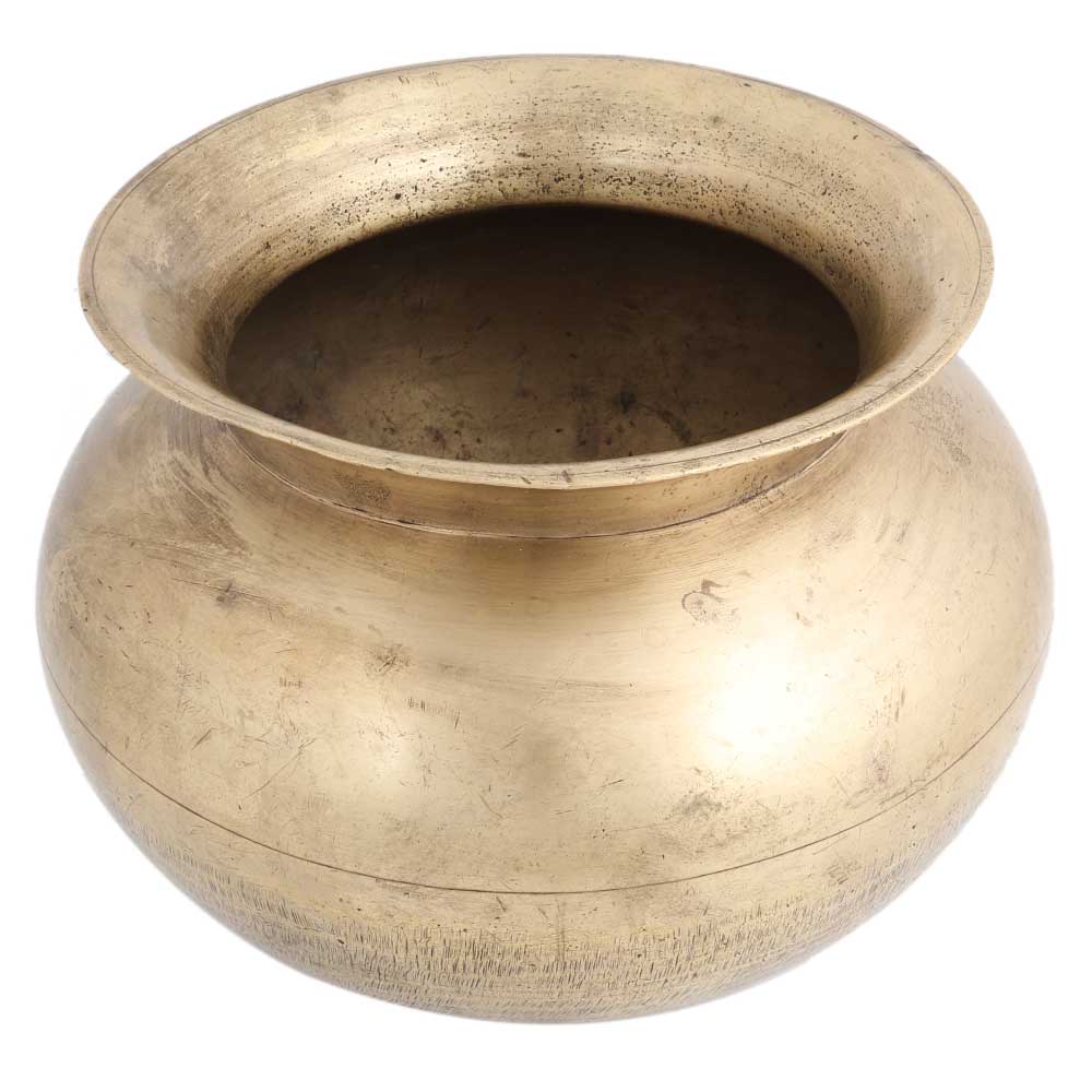 Round Assamese Brass Rice Cooking Pot