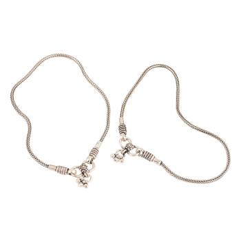 simple silver anklets