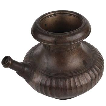 Brass Water Pot With Stout Munhall Art Carved Silver Polish Kettle Pot