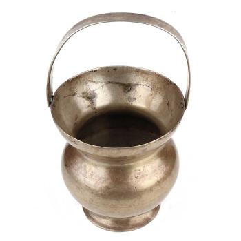 IndianShelf Vocalforlocal Handmade Vintage Brass Holy Water Pot Or Pooja Kamandal with Patina Pack of 1 Indian Kitchen Utensils